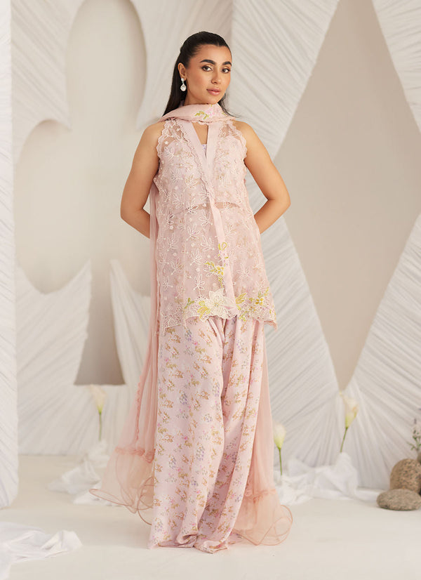 Kyma Blush Organza Jacket and Dupatta