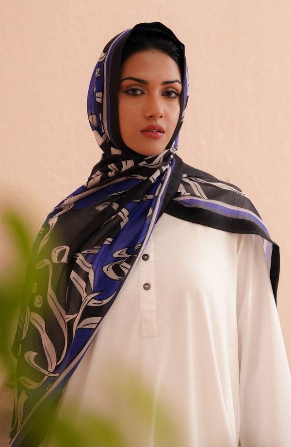 Rung Scarf - Black & Blue