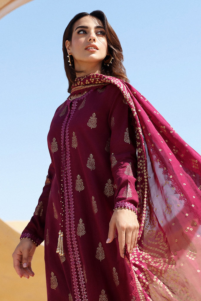 CRIMSON AURA-STITCH 3PC: LAWN EMBROIDERED SUIT