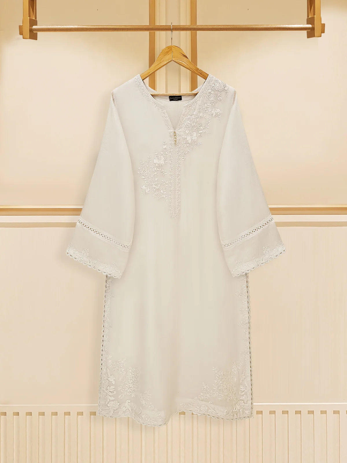 3 PIECE - PURE COTTON NET EMBROIDERED SUIT