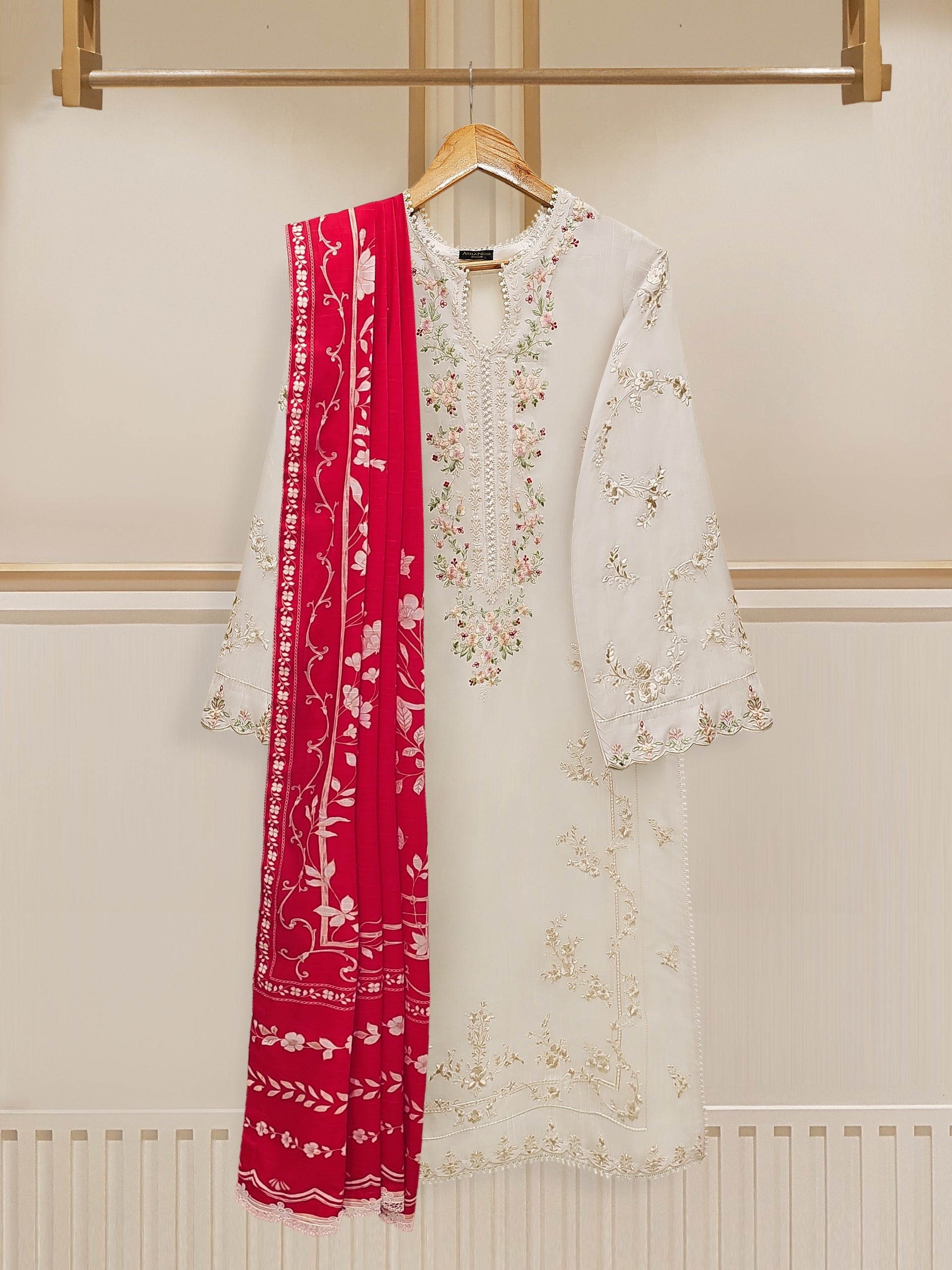 2 Piece - Embroidered Jacquard Suit