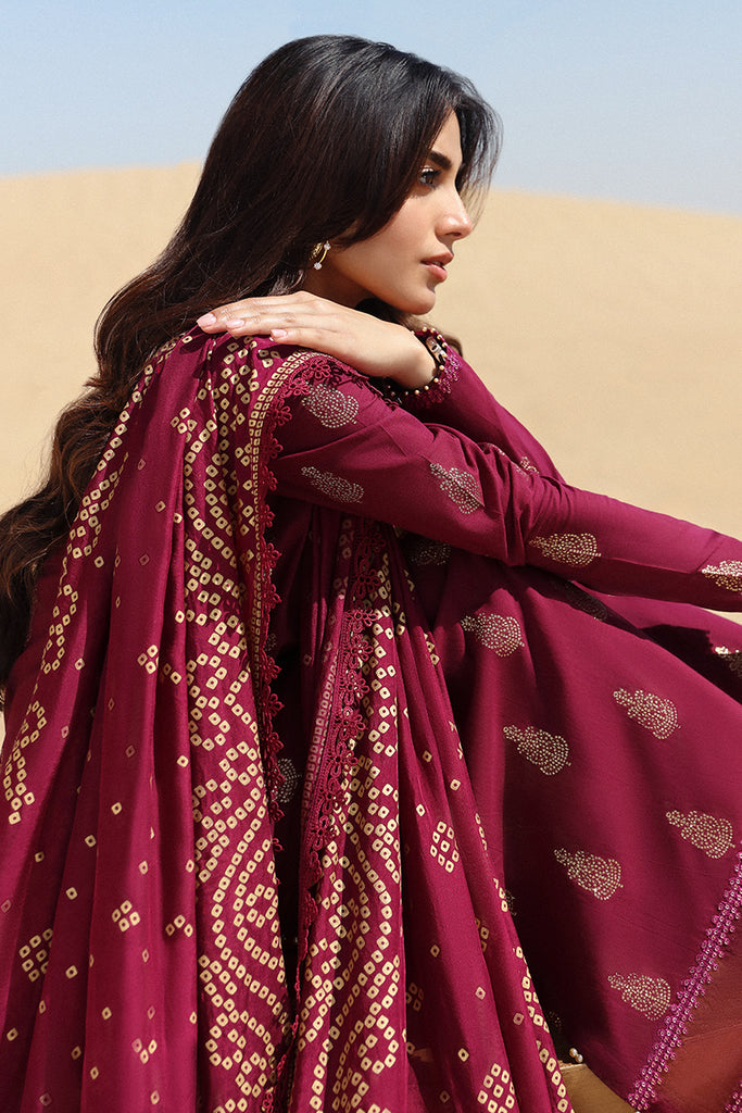 CRIMSON AURA-STITCH 3PC: LAWN EMBROIDERED SUIT