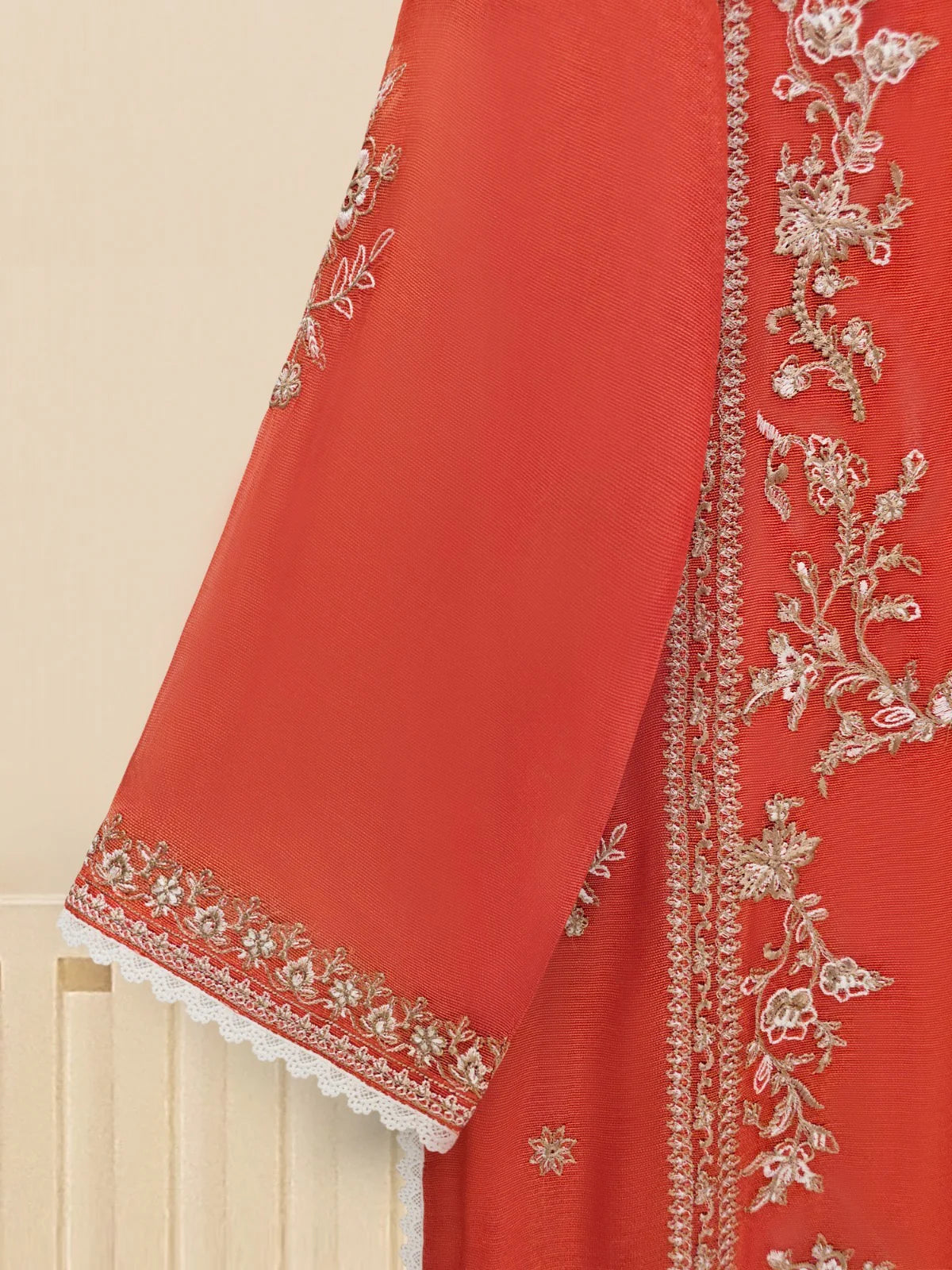 3 PIECE - PURE COTTON NET EMBROIDERED SUIT