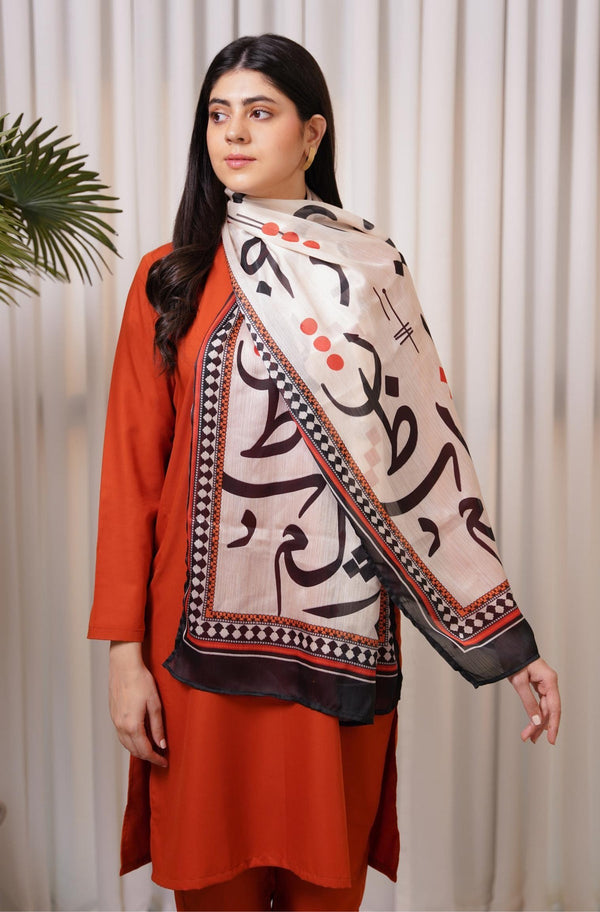 Sooraj Scarf - Cream & Black