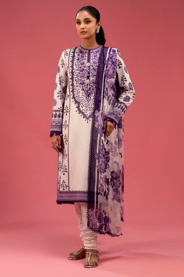 Unstitched Lawn 3 Piece Suit (H251-011B-3CI)