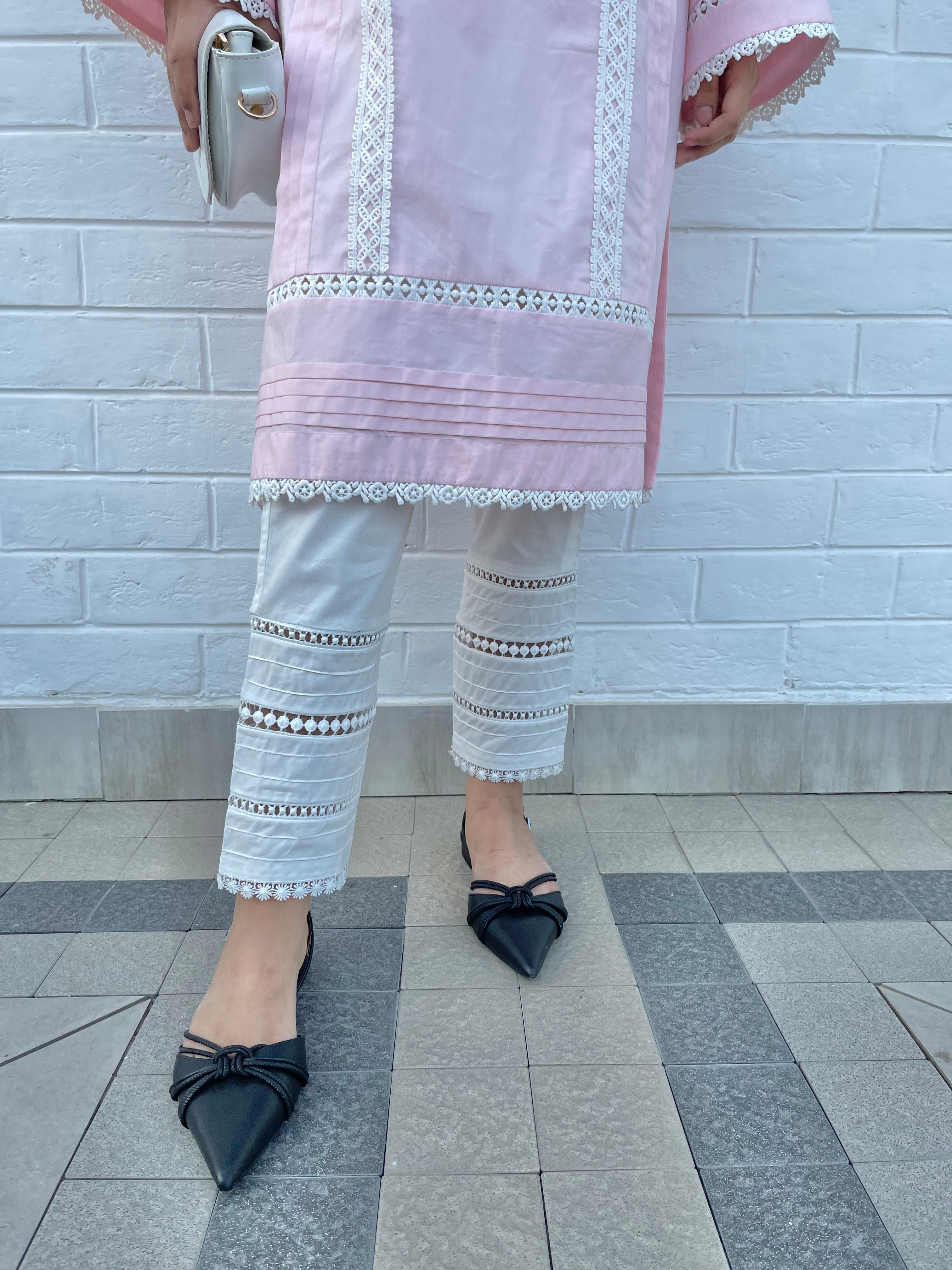 Pink Lace Kurta