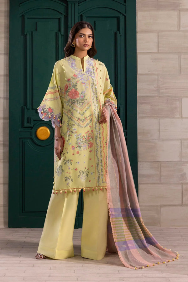 Unstitched 3 Piece Lawn Suit (M251-001B-3DG)