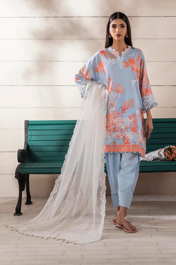 Unstitched 3 Piece Lawn Suit (M251-020B-3CS)